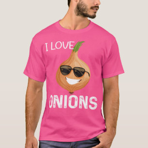 Camiseta Eu Amo Cebolas Funnys Vegetais Vida Vegana