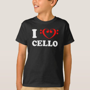 Camiseta Eu Amo Cello Bass Clef