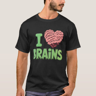 Camiseta Eu Amo Cérebros Zumbi Dia das Bruxas Anatomia Ciên