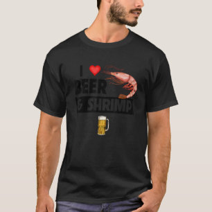 Camiseta Eu Amo Cerveja e Camarão Cajun Boil Ensopado de Fr