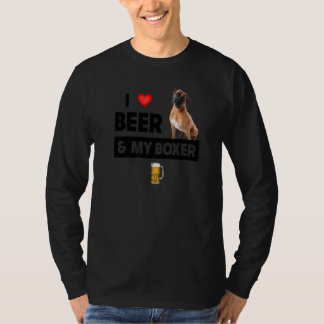 Camiseta Eu Amo Cerveja E Meu Cachorro-Boxer Mãe Pai Propri
