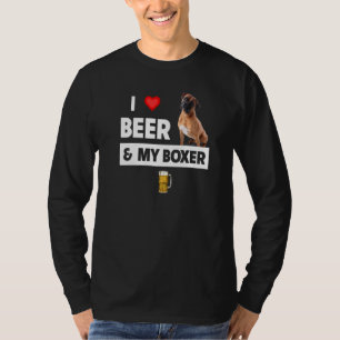 Camiseta Eu Amo Cerveja E Meu Cachorro-Boxer Mãe Pai Propri