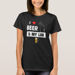 Camiseta Eu Amo Cerveja E Meu Laboratório Preto Mãe Pai Lab