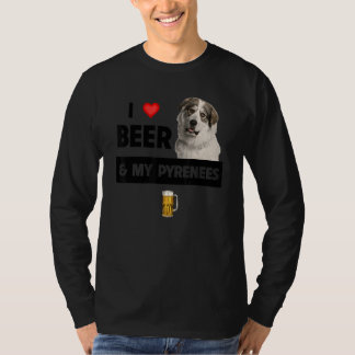 Camiseta Eu Amo Cerveja E Meus Pirenéus Excelentes Mãe Pai 