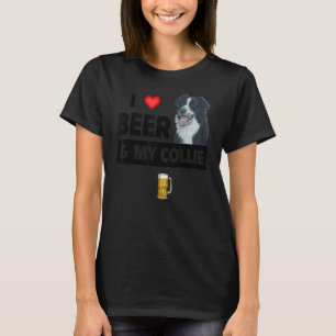 Camiseta Eu Amo Cerveja E Minha Fronteira Collie Mãe Pai Ca