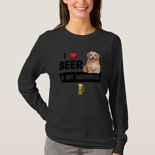 Camiseta Eu Amo Cerveja E Minha Mãe Havanesa Pai Havapoo Do (Frente)