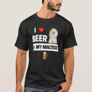 Camiseta Eu Amo Cerveja E Minha Mãe Maltesa Pai Maltipoo Do