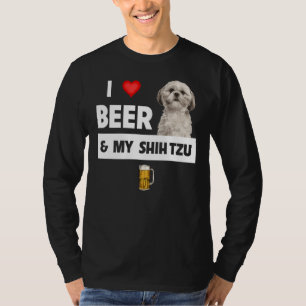 Camiseta Eu Amo Cerveja E Minha Mãe Shh Tzu Pai Bebendo Cac