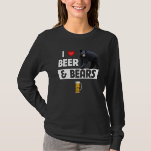 Camiseta Eu Amo Cerveja e Ursos Bebendo Camping Vida Selva