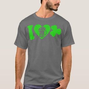 Camiseta Eu Amo Cerveja Folha Folha Folha Shamrock Dia de S
