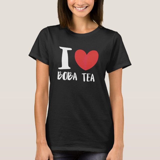 Camiseta Eu Amo Chá de Boba Bubble Tea (Frente)