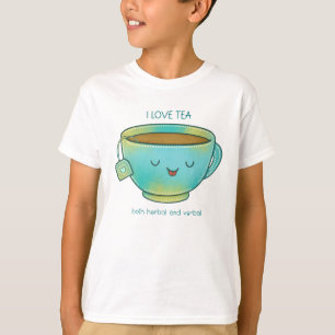 Camiseta Eu Amo Chá Tanto Herbal Quanto Verbal Amante de Ch