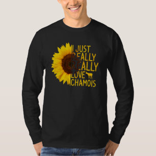 Camiseta Eu Amo Chamois Women Men Animal Sunflo