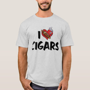Camiseta Eu Amo Charuto Coração - Fumante de Tabaco
