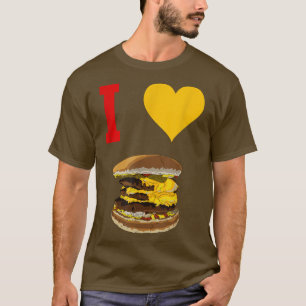 Camiseta Eu Amo CheeseburgersFoodie Restaurant Chef Cozinha