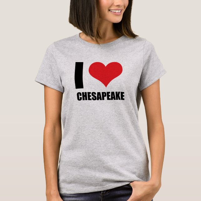 Camiseta Eu amo Chesapeake (Frente)