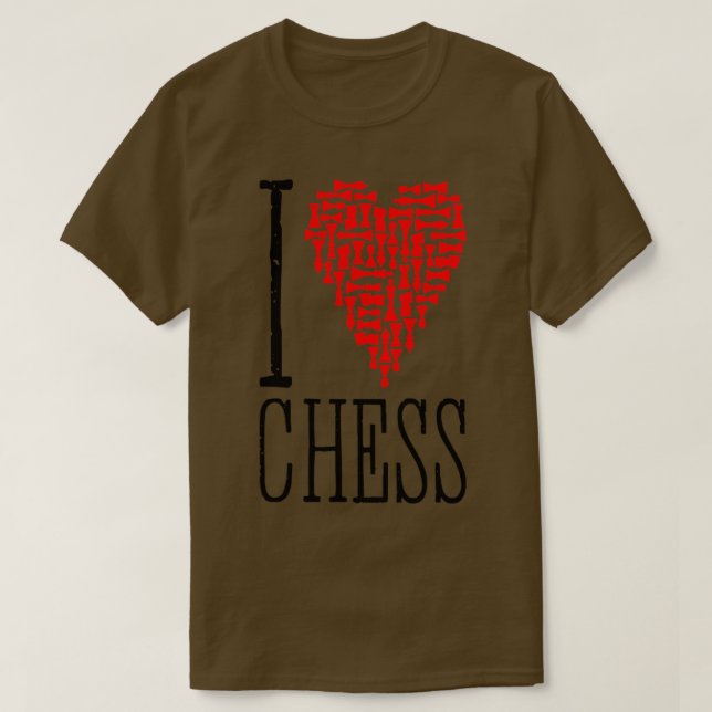 Camiseta Eu Amo Chess Heart Player Master Coach Pieds Mosa (Frente do Design)