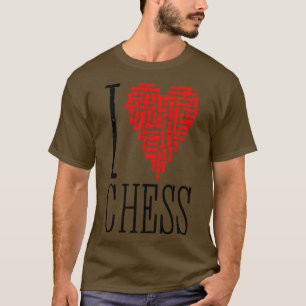 Camiseta Eu Amo Chess Heart Player Master Coach Pieds Mosa