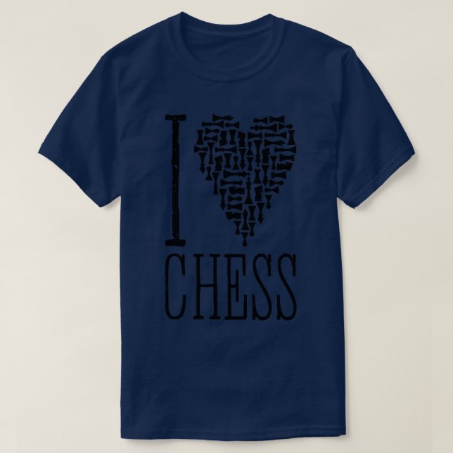 Camiseta Eu Amo Chess Heart Player Master Coach Pieds Mosa (Frente do Design)