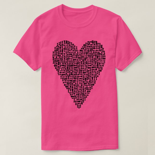 Camiseta Eu Amo Chess Heart Player Master Coach Pieds Mosa (Frente do Design)