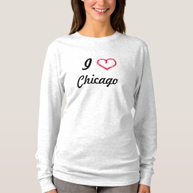 Camiseta Eu Amo Chicago (Frente)