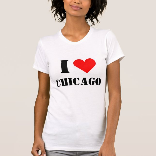 Camiseta Eu Amo Chicago Coração (Frente)