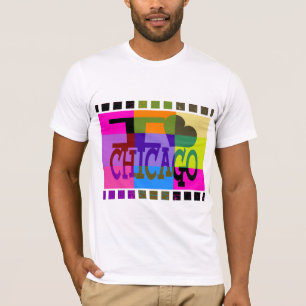 Camiseta Eu amo Chicago - Pop art