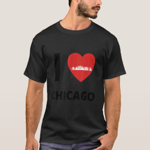 Camiseta Eu amo Chicago Skyline Heart Roupa