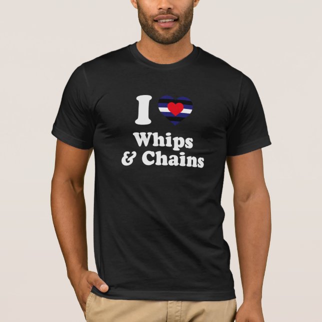 Camiseta Eu amo chicotes e correntes - (Frente)