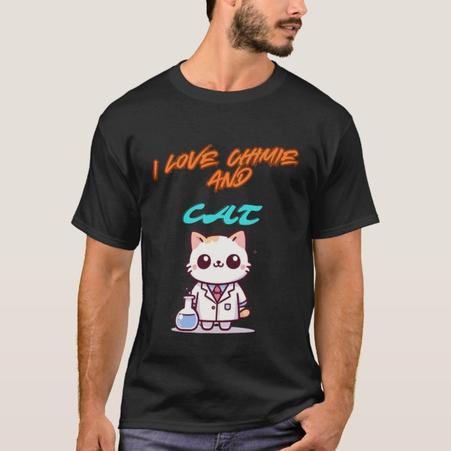 Camiseta eu amo chimie e gato (Frente)