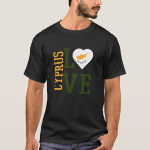 Camiseta Eu Amo Chipre Com Bandeira Cipriota Orgulho Ciprio