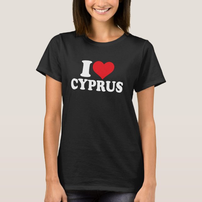 Camiseta Eu Amo Chipre Coração Orgulho de Chipre (Frente)