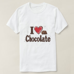Camiseta Eu Amo Chocolate – Design de Doce Delícia