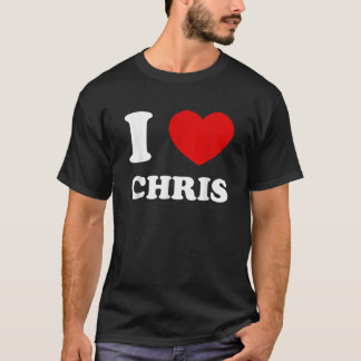 Camiseta Eu Amo Chris Eu Adoro Chris Chris Engraçado