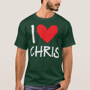 Camiseta Eu Amo Chris Name Personalizado Men Cara Amigo BFF