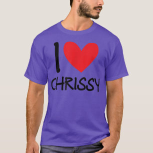 Camiseta Eu Amo Chrissy Name Personalizado Rapariga Bff Fr