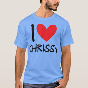Camiseta Eu Amo Chrissy Name Personalizado Rapariga BFF Fr
