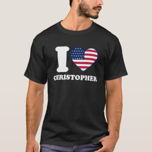 Camiseta Eu amo Christopher I coração Christopher