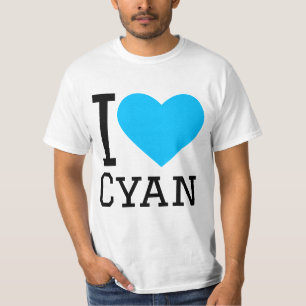 Camiseta Eu amo ciano