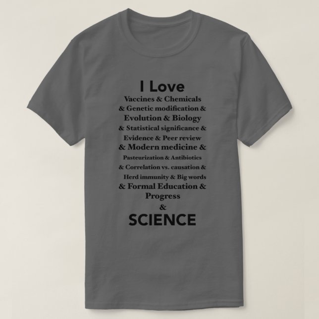 Camiseta Eu Amo Ciência (Frente do Design)