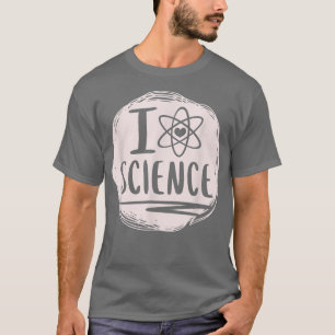 Camiseta Eu Amo Ciência Engraçada Sobre Ciência Atom Estuda