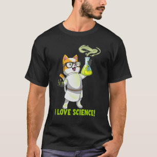 Camiseta Eu Amo Ciência Química Gato Catita Pawsitive