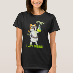 Camiseta Eu Amo Ciência Química Gato Catita Pawsitive