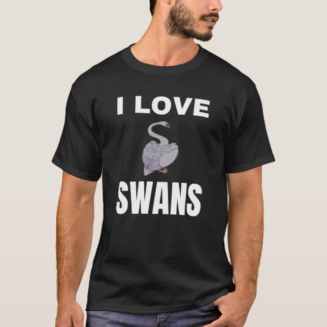 Camiseta Eu amo Cisnes (Frente)