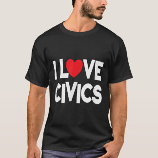 Camiseta Eu Amo Civis Citar Professor E Estudante
