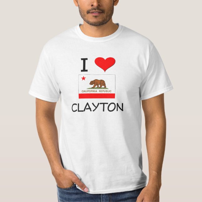 Camiseta Eu amo CLAYTON Califórnia (Frente)