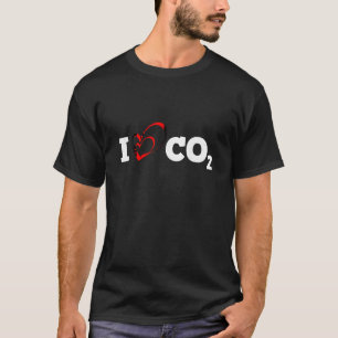 Camiseta Eu Amo CO2 Dióxido de Carbono Alterações Climática