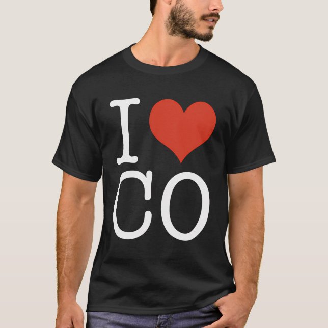 Camiseta Eu Amo Co Colorado Americano (Frente)