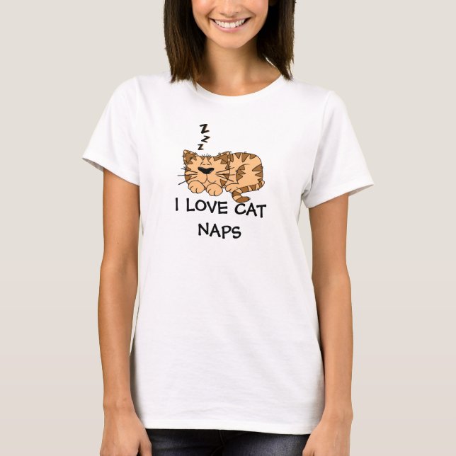 Camiseta Eu amo cochilos de gato (Frente)