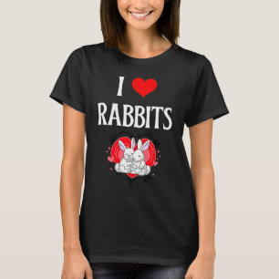Camiseta Eu Amo Coelhos Eu Adoro Coelhos Coelhinhos Coelho